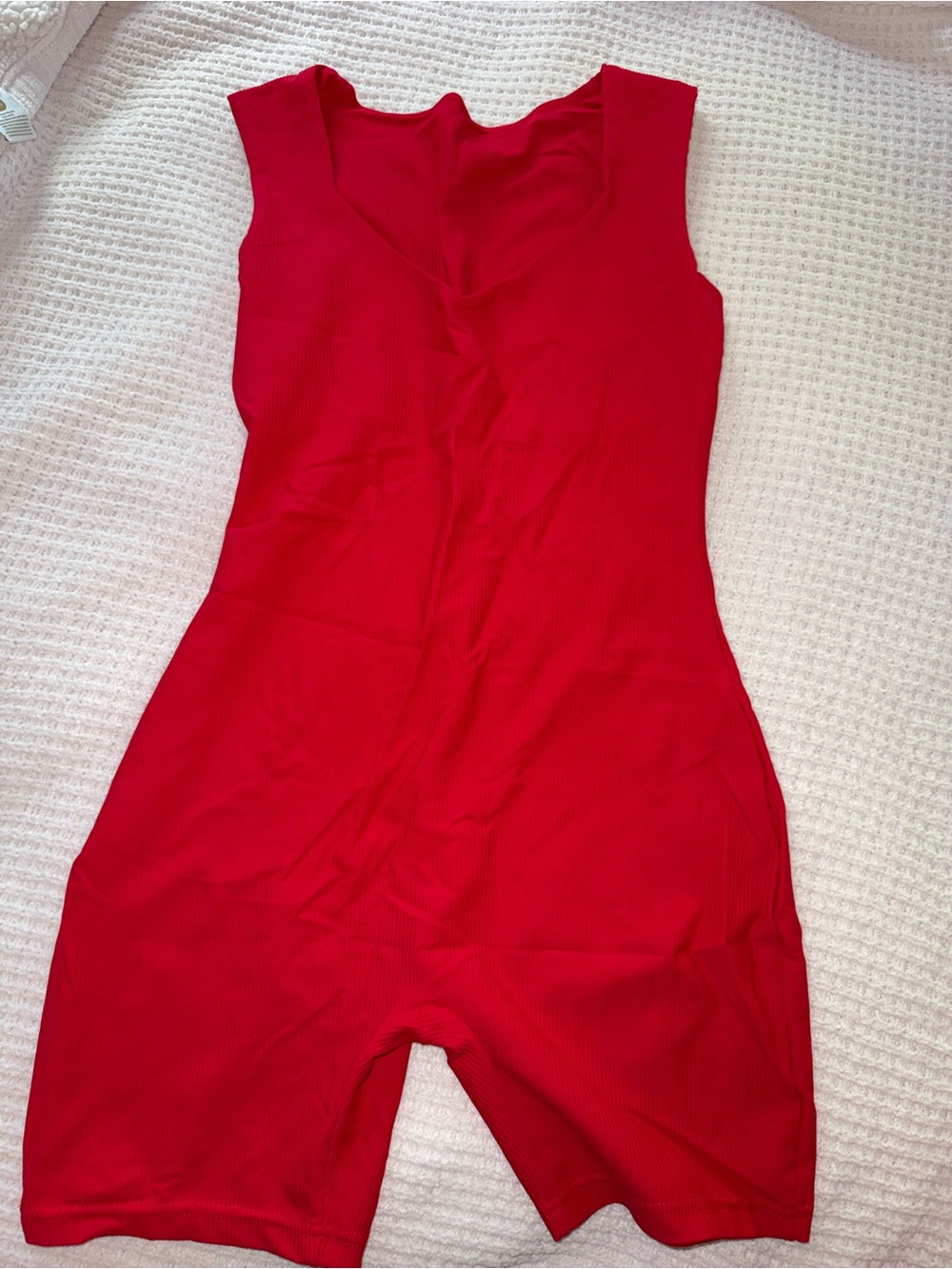 Athletic Sleeveless Red One-Piece Romper